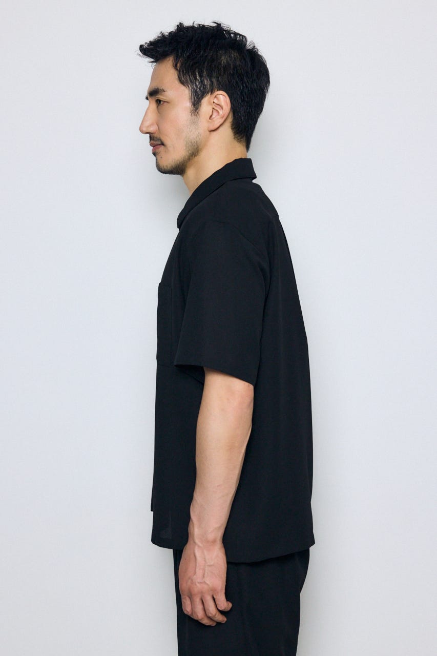 メッシュジップシャツ BLK S