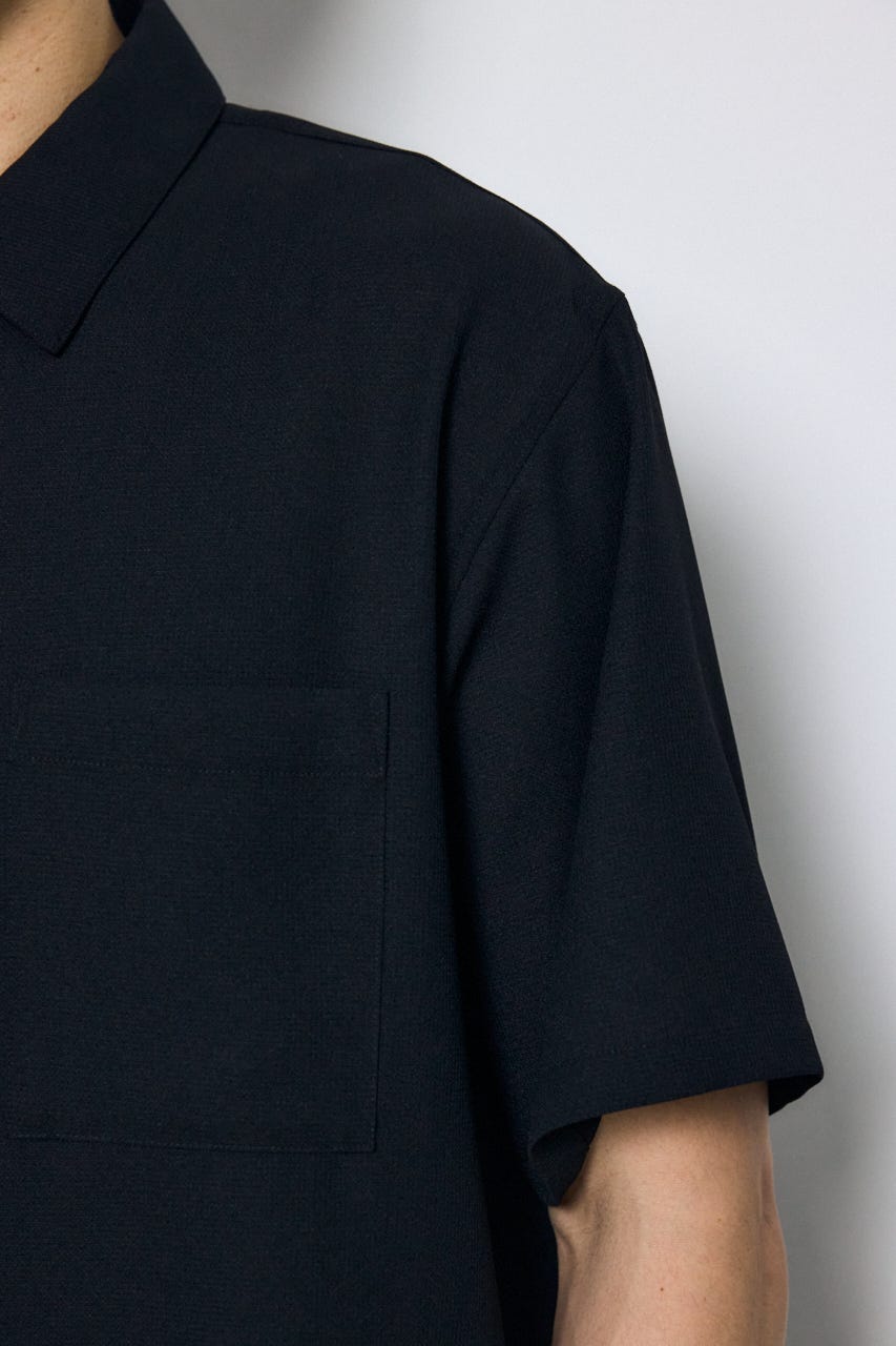 メッシュジップシャツ BLK S