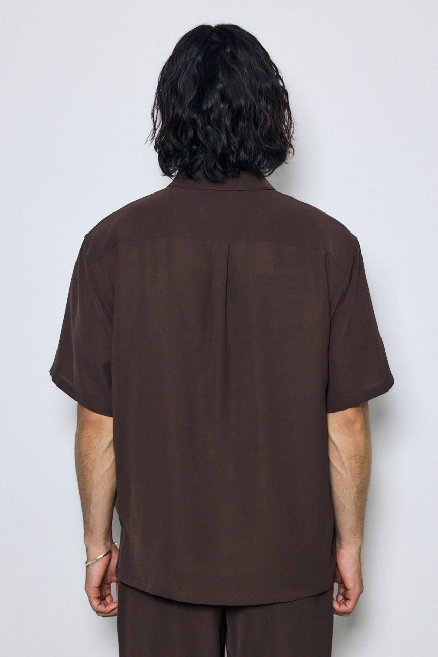 メッシュジップシャツ D/BRN M