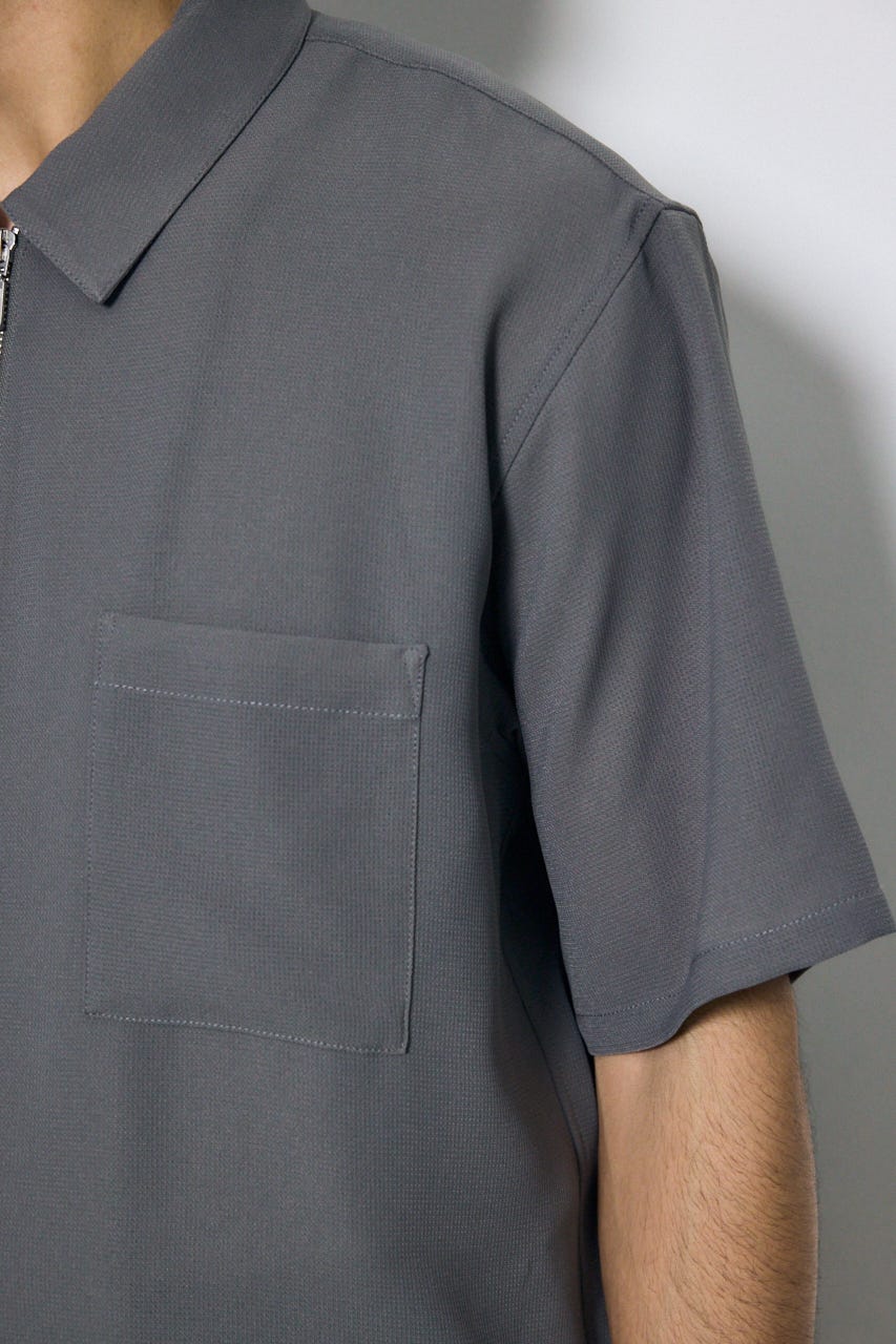 メッシュジップシャツ GRY L