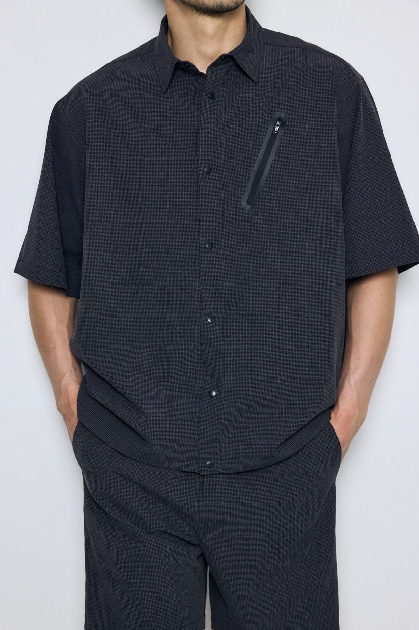 テックジャガードアクション半袖シャツ BLK L