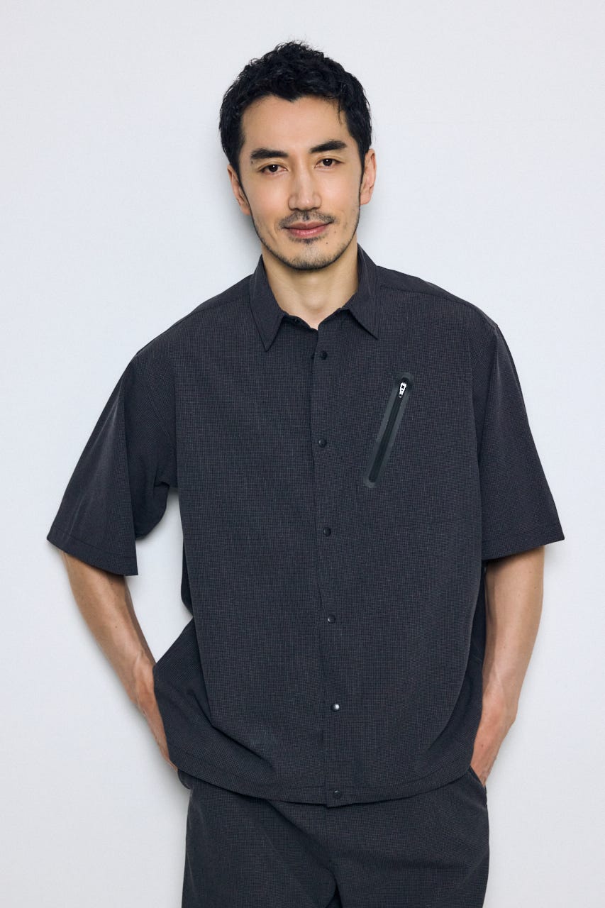 テックジャガードアクション半袖シャツ BLK L