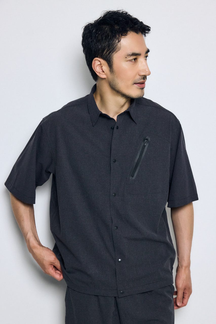 テックジャガードアクション半袖シャツ BLK L