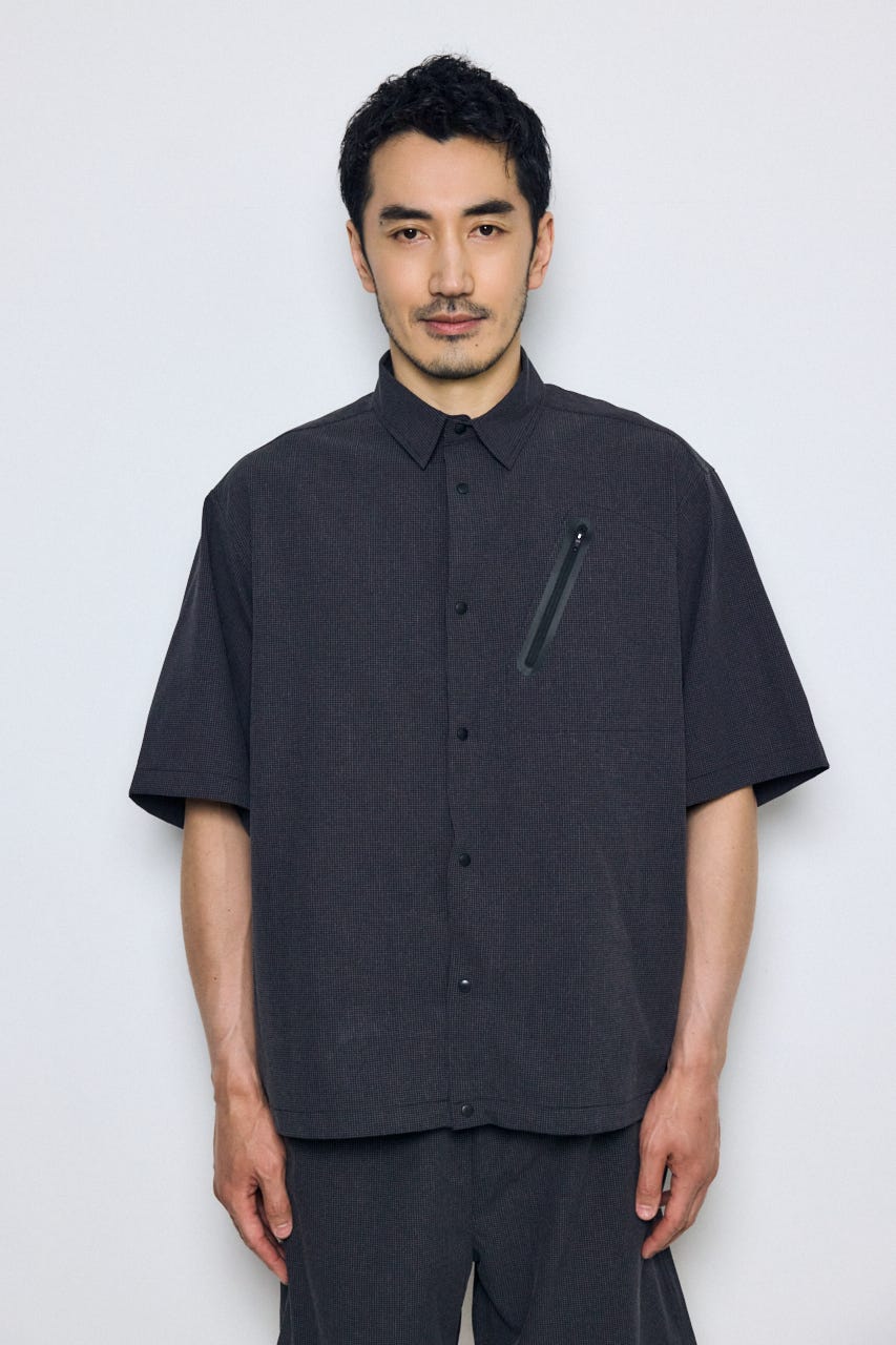テックジャガードアクション半袖シャツ BLK L