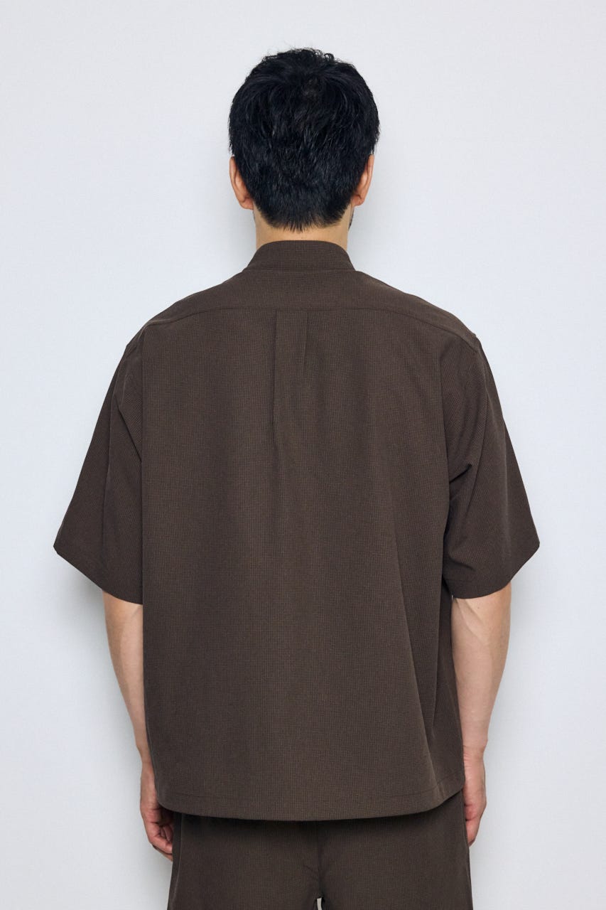 テックジャガードアクション半袖シャツ BRN L