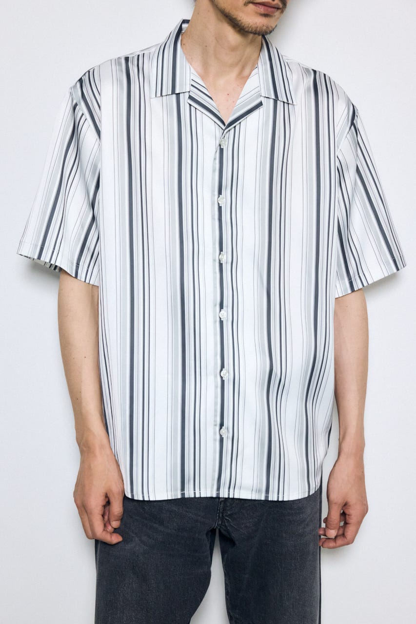 マルチストライプ半袖シャツ 柄WHT M