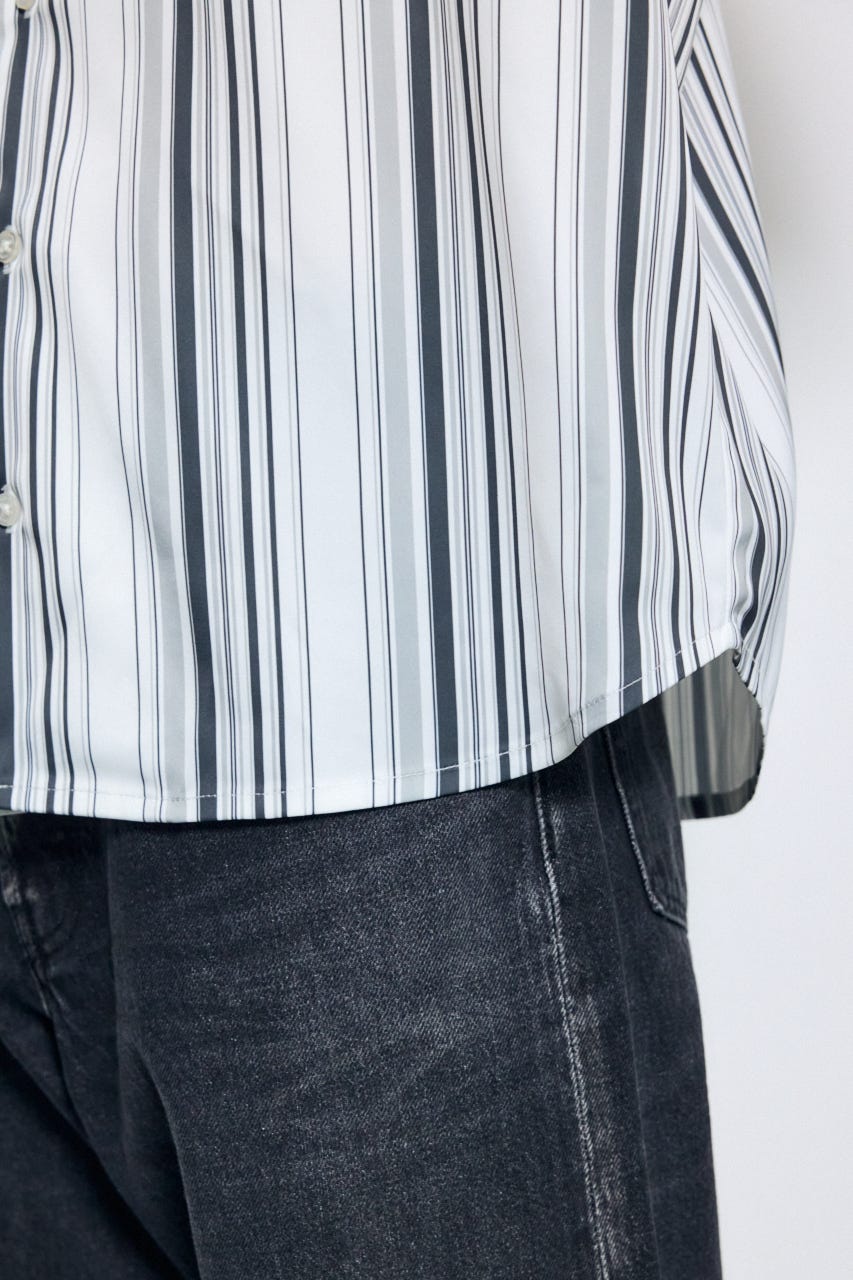 マルチストライプ半袖シャツ 柄WHT M