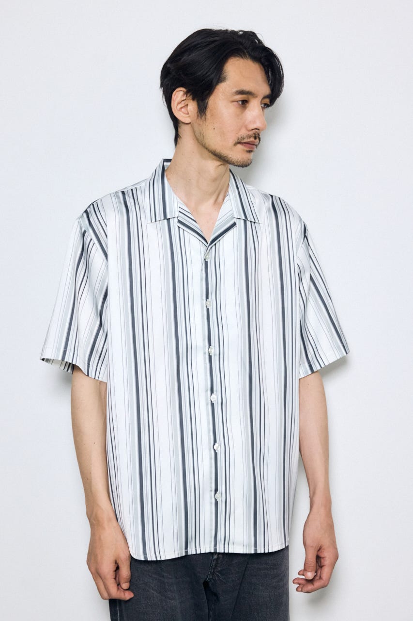 マルチストライプ半袖シャツ 柄WHT M