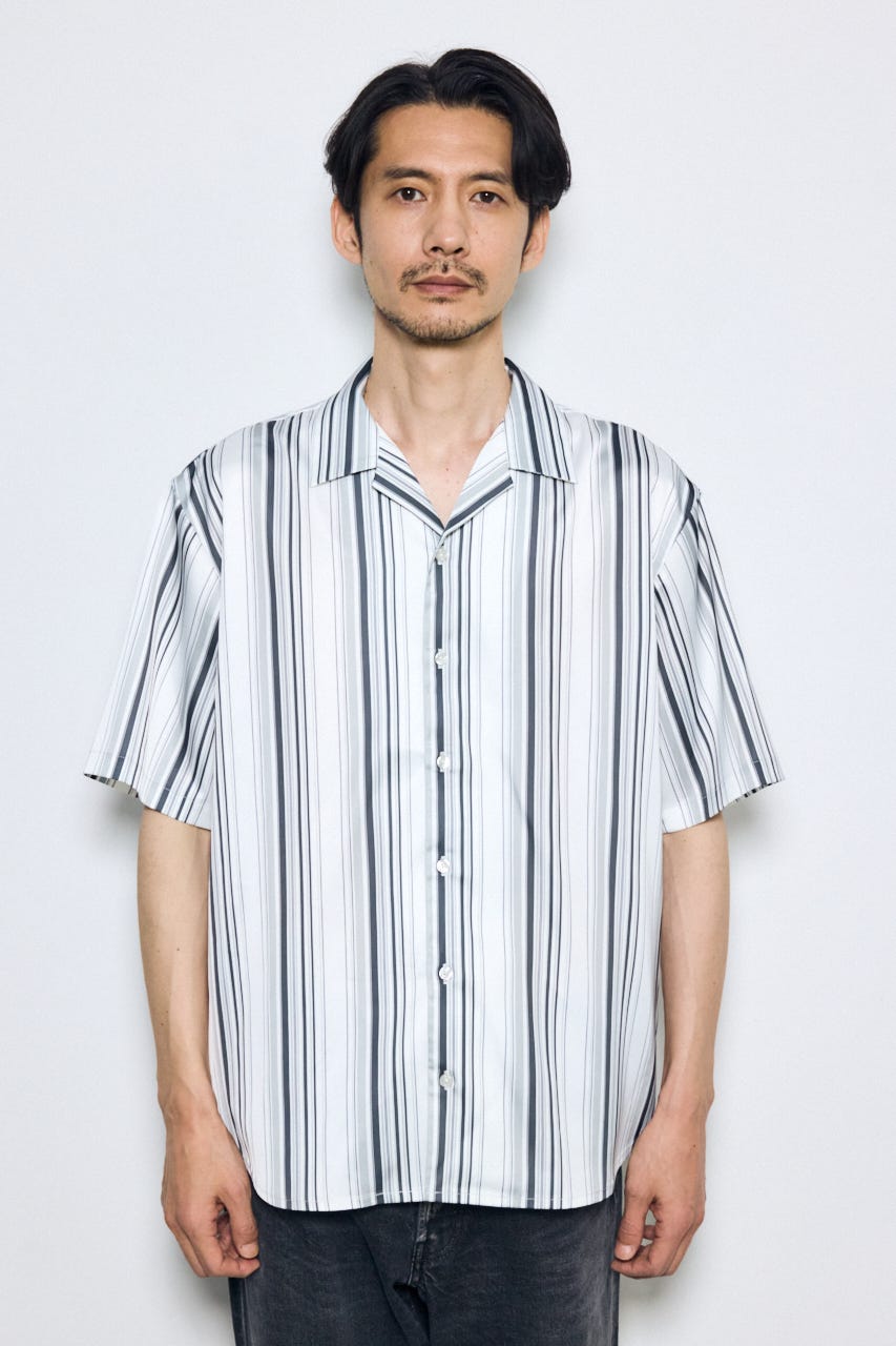 マルチストライプ半袖シャツ 柄WHT M