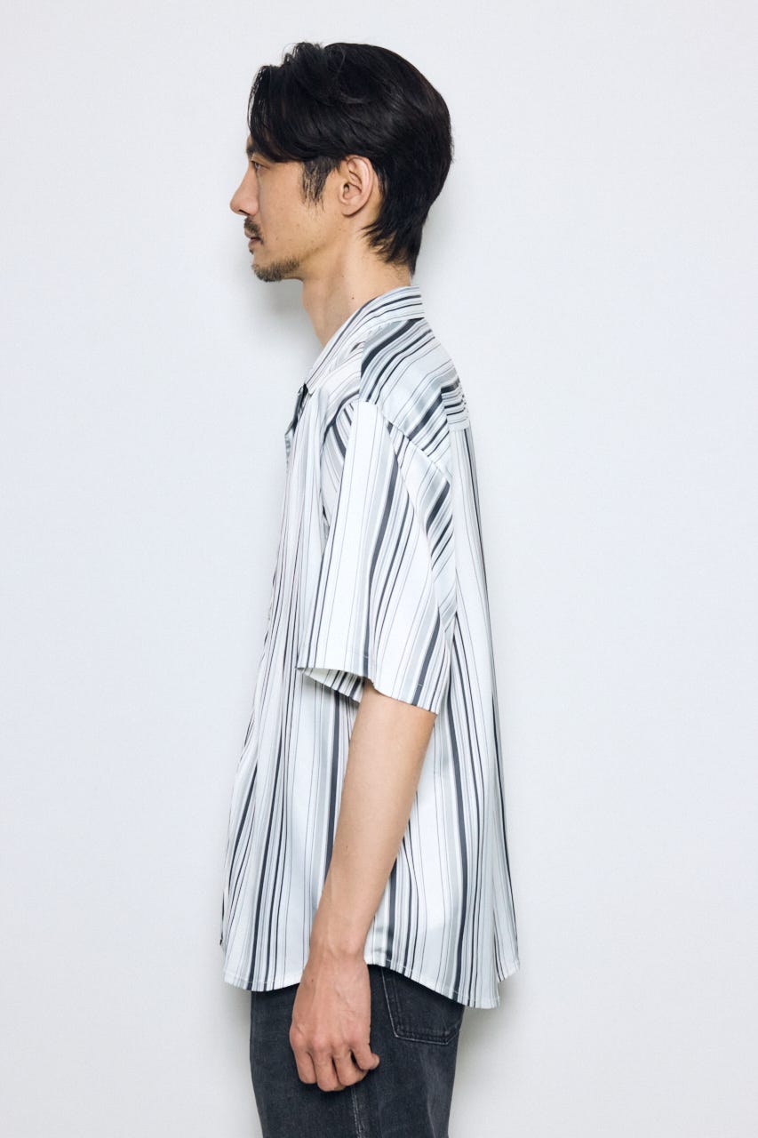 マルチストライプ半袖シャツ 柄WHT M