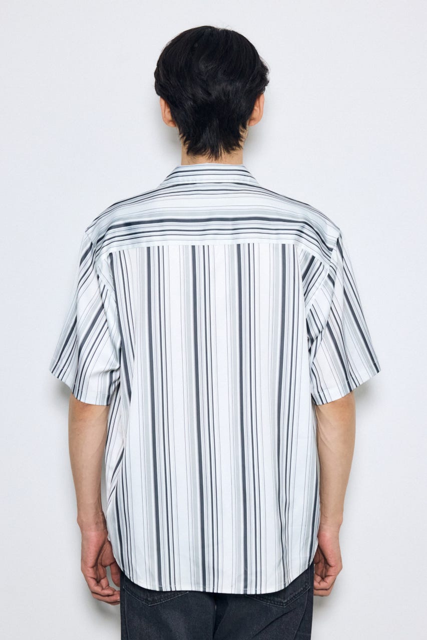 マルチストライプ半袖シャツ 柄WHT M