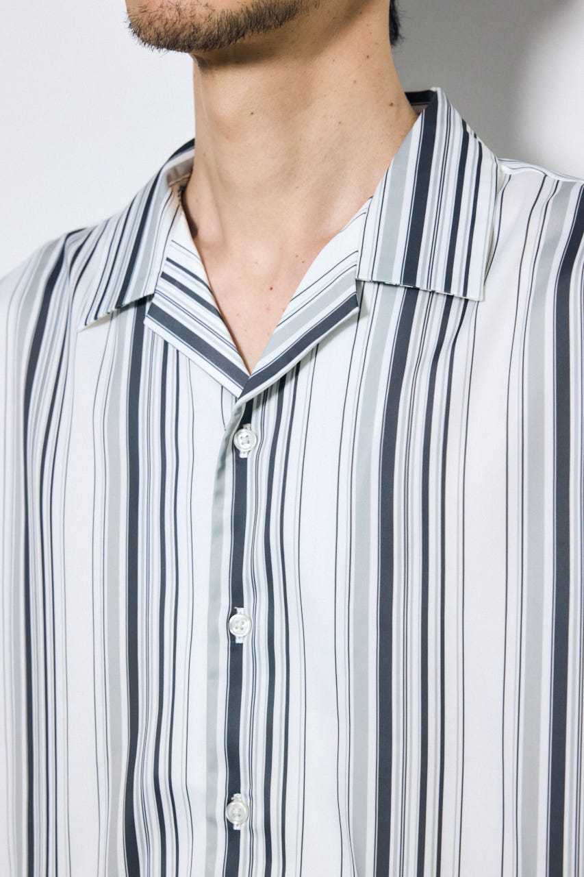 マルチストライプ半袖シャツ 柄WHT M