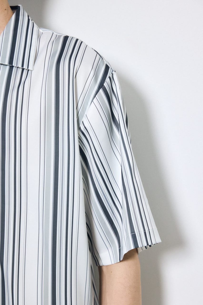 マルチストライプ半袖シャツ 柄WHT M