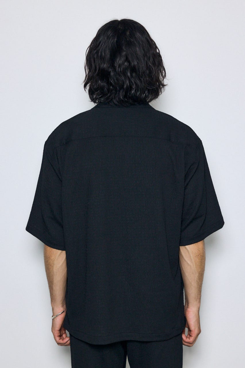楊柳リラックス半袖シャツ BLK M