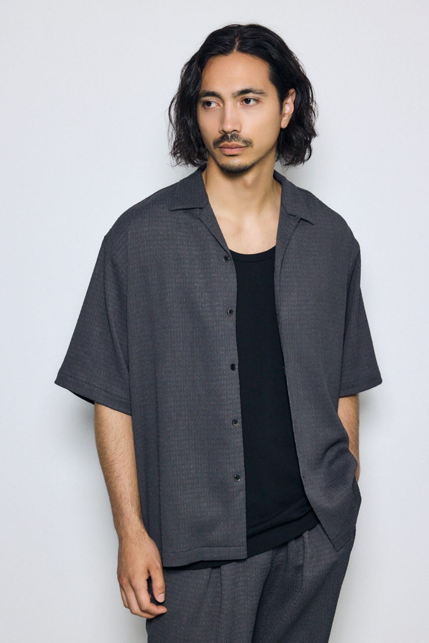 楊柳リラックス半袖シャツ GRY M
