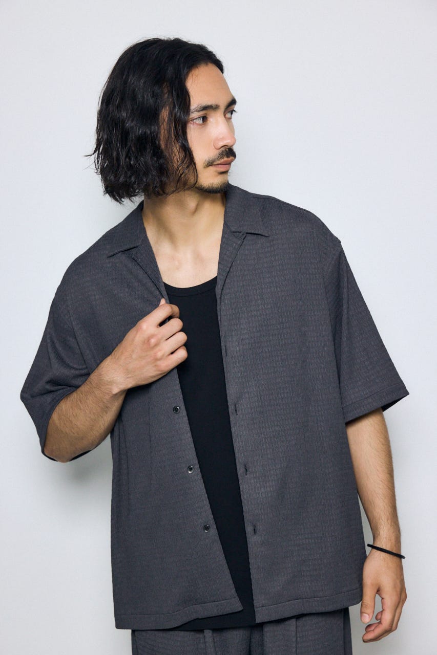 楊柳リラックス半袖シャツ GRY M