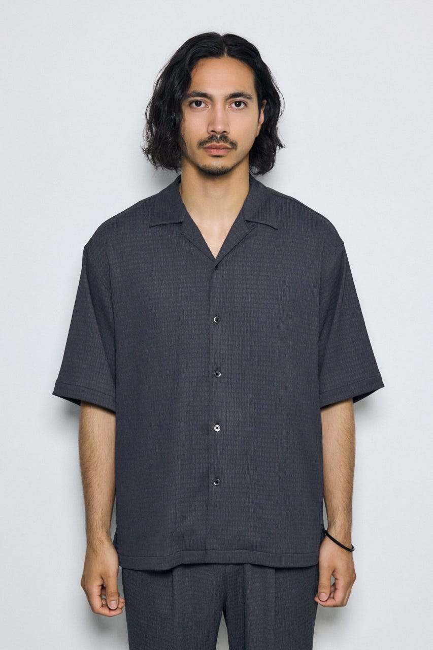 楊柳リラックス半袖シャツ GRY M