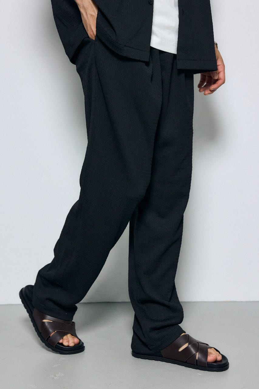楊柳リラックスパンツ BLK M