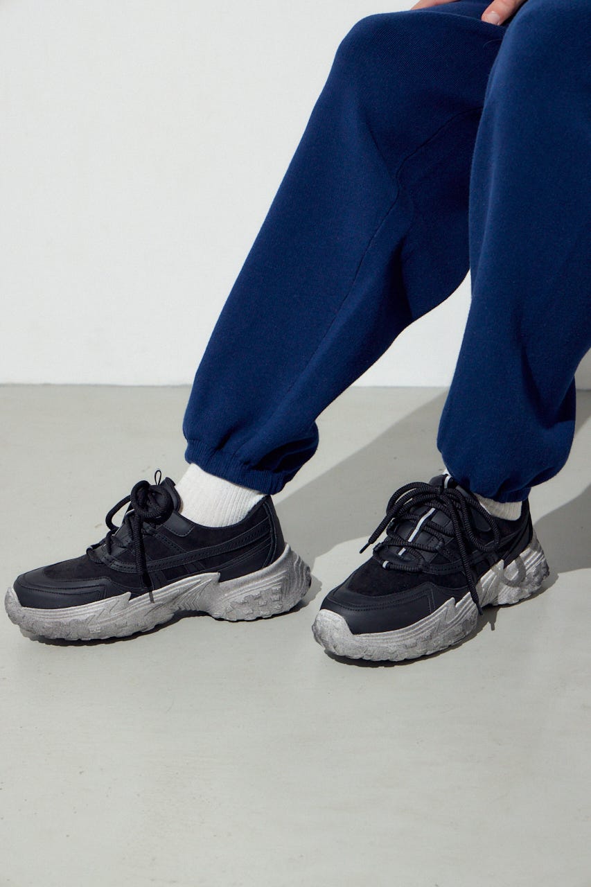 ボリュームソールスニーカー BLK L