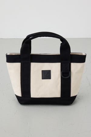 パッチ付きミニトートバッグ