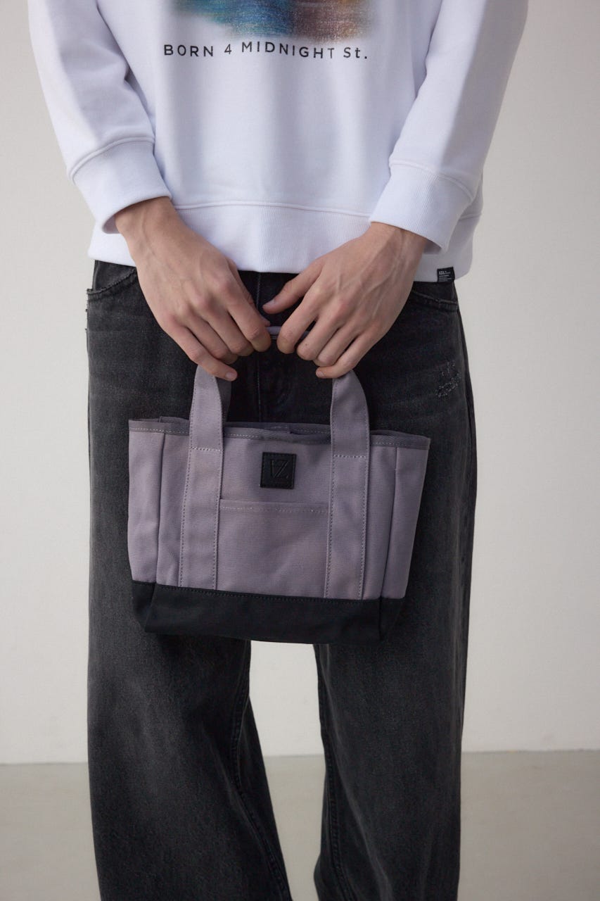 パッチ付きミニトートスクエアバッグ GRY FREE