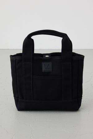 パッチ付きミニトートスクエアバッグ