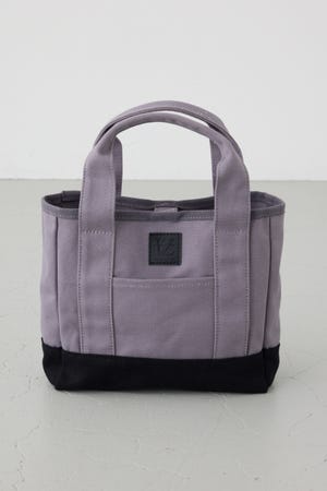 パッチ付きミニトートスクエアバッグ