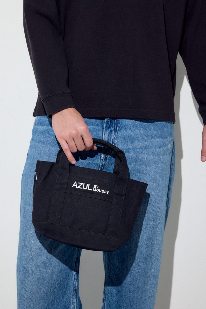 ロゴ刺繍ミニトートバック BLK FREE