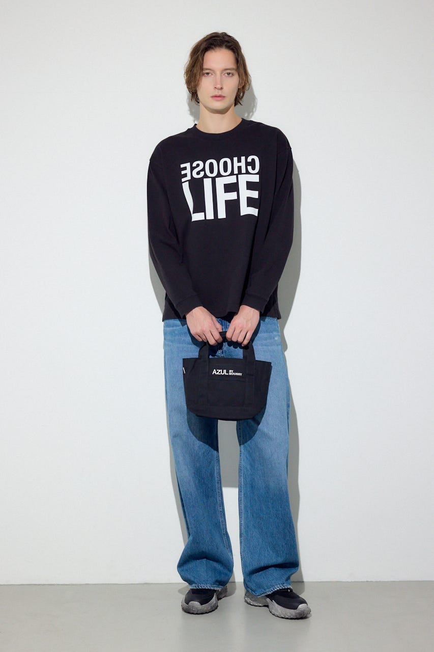 ロゴ刺繍ミニトートバック BLK FREE