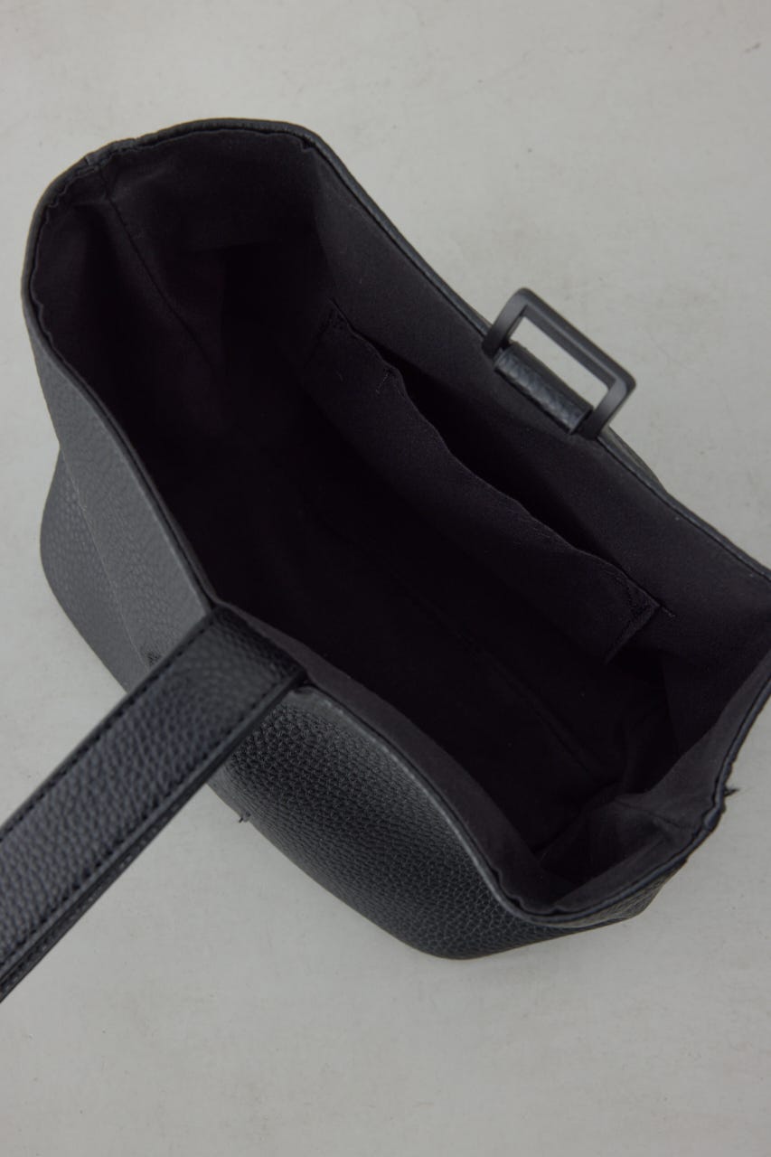 パッチ合皮巾着バッグ BLK FREE