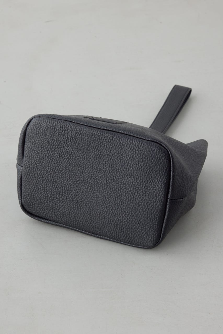 パッチ合皮巾着バッグ BLK FREE