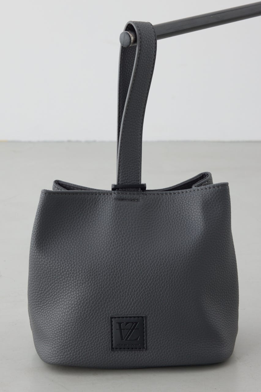 パッチ合皮巾着バッグ GRY FREE