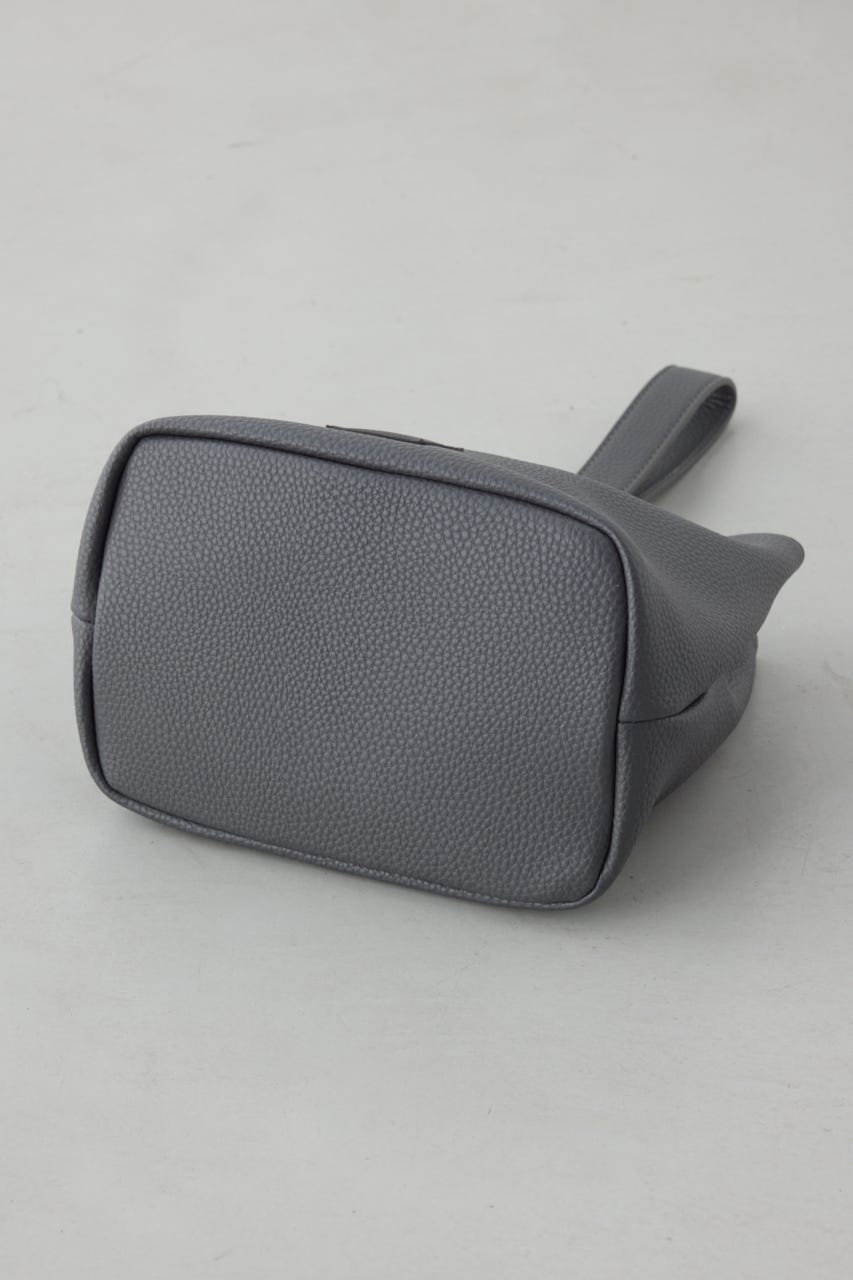 パッチ合皮巾着バッグ GRY FREE