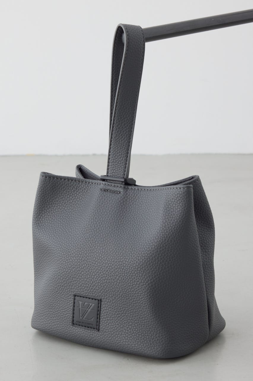 パッチ合皮巾着バッグ GRY FREE