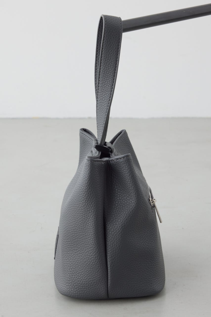 パッチ合皮巾着バッグ GRY FREE