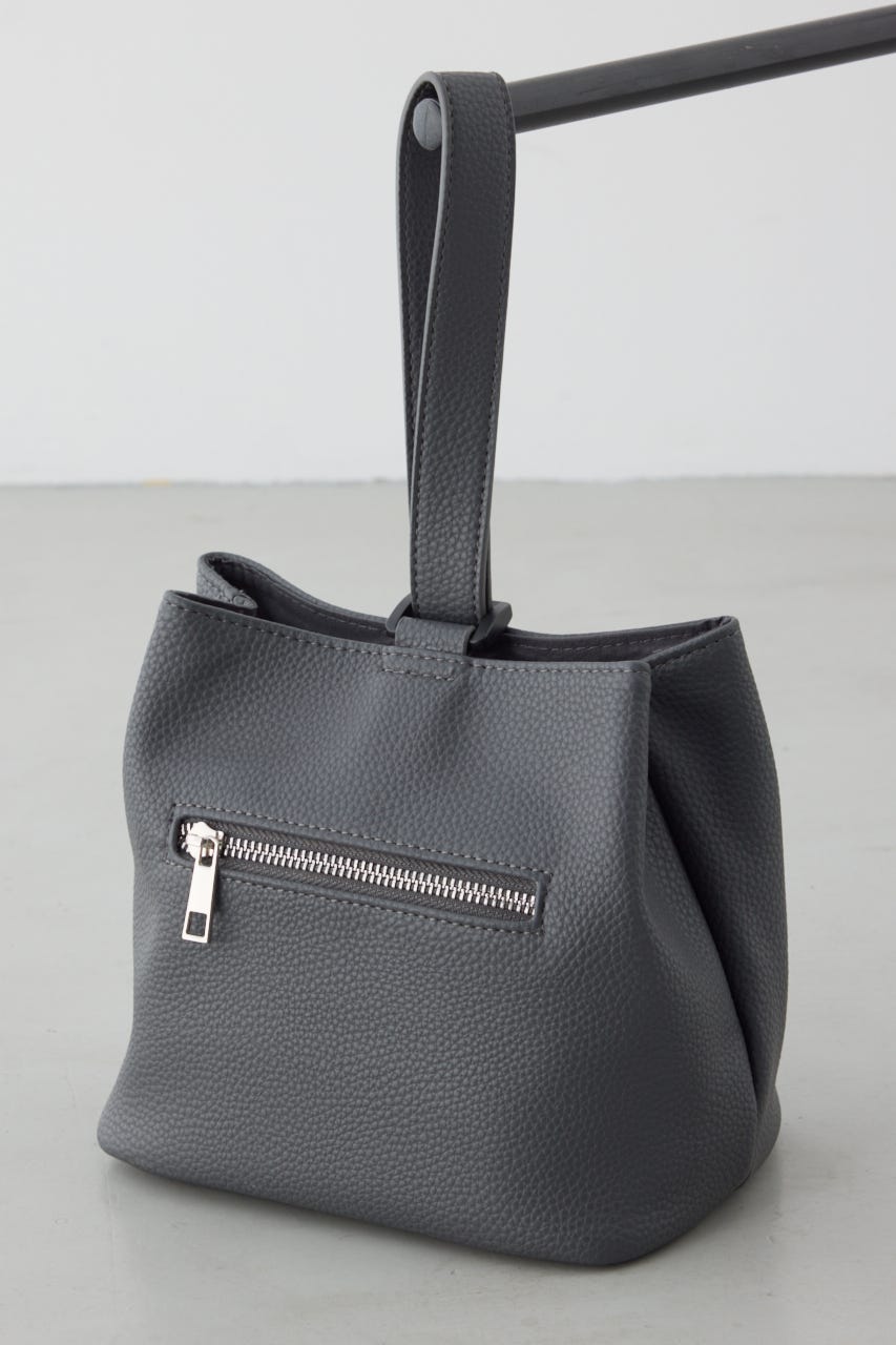 パッチ合皮巾着バッグ GRY FREE