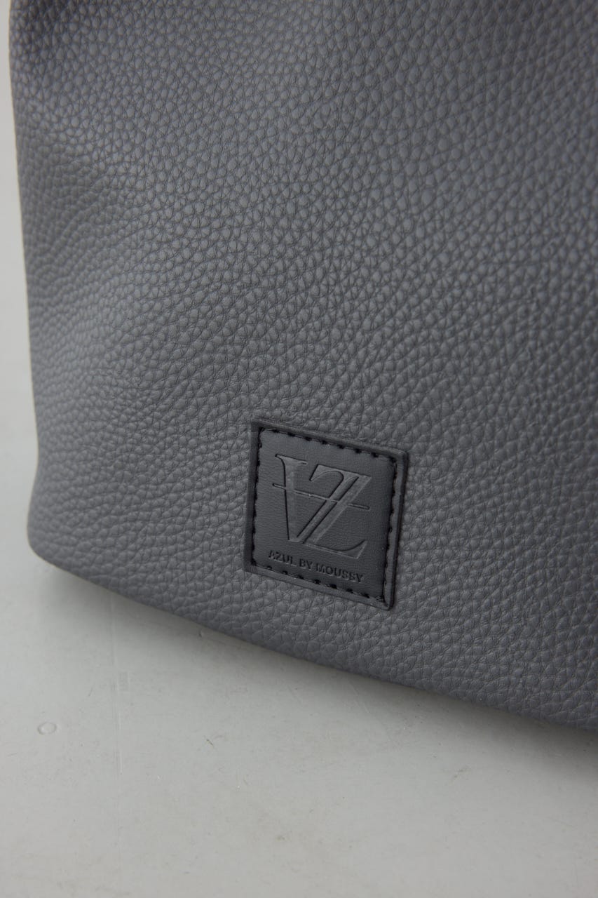 パッチ合皮巾着バッグ GRY FREE