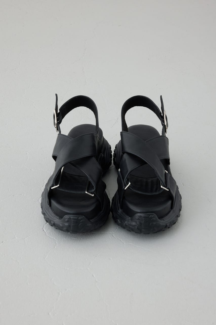 ボリュームソールストラップサンダル BLK L