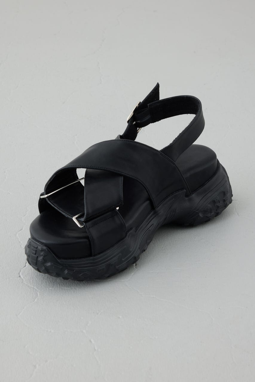 ボリュームソールストラップサンダル BLK L
