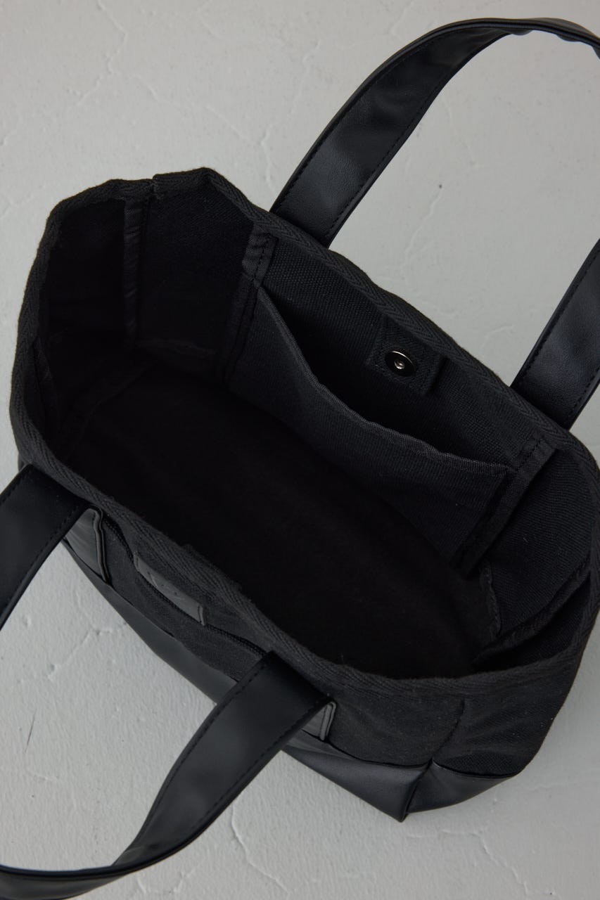 合皮切替ミニトートバッグ BLK FREE