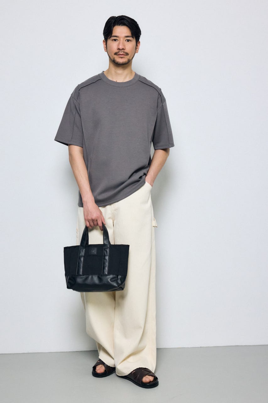 合皮切替ミニトートバッグ BLK FREE