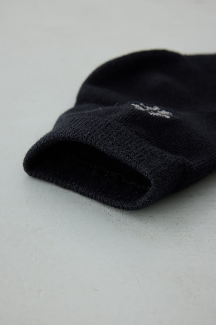 ワンポイント刺繍アンクルソックス BLK FREE