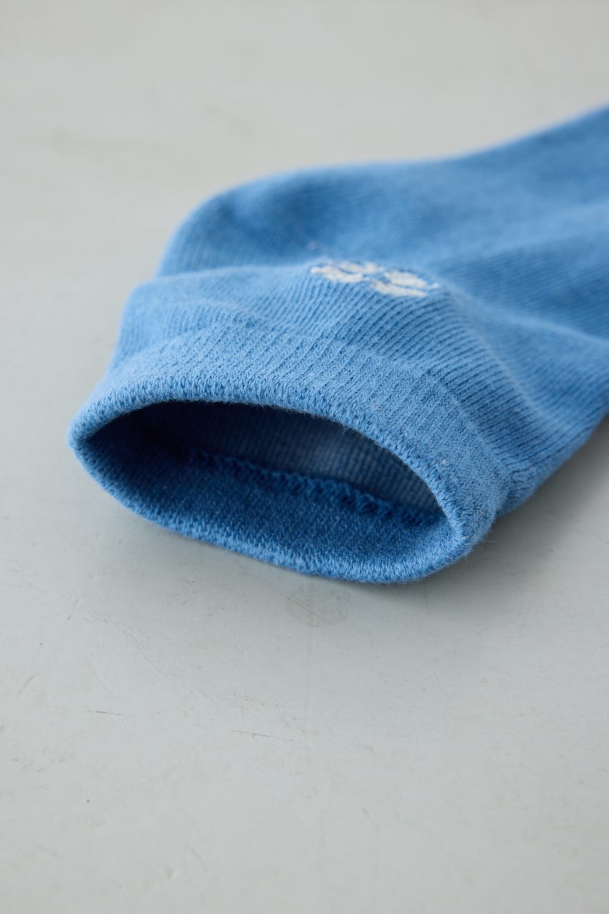 ワンポイント刺繍アンクルソックス BLU FREE