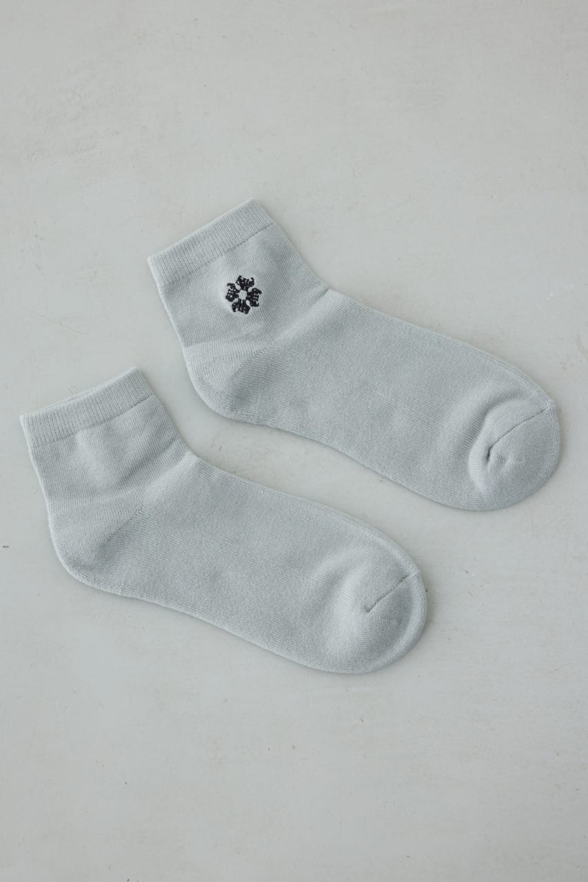 ワンポイント刺繍アンクルソックス GRY FREE