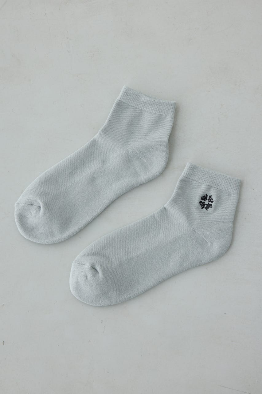 ワンポイント刺繍アンクルソックス GRY FREE