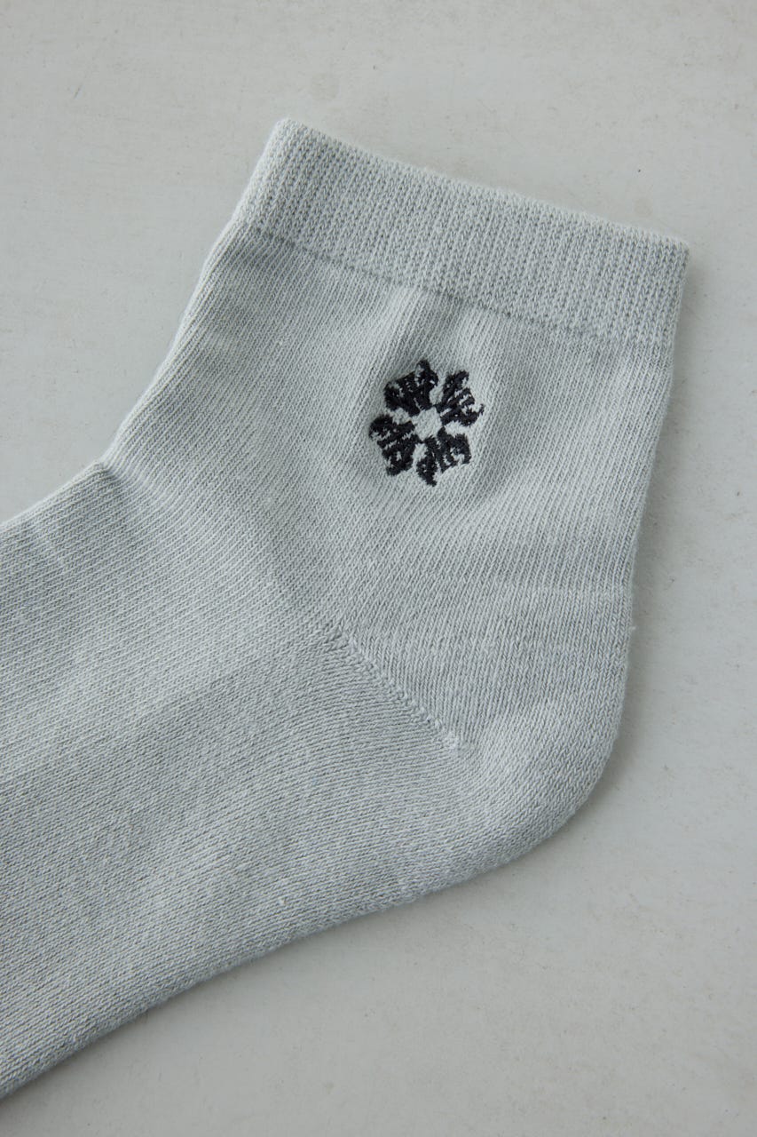 ワンポイント刺繍アンクルソックス GRY FREE