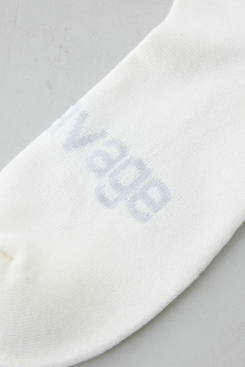 ジャガードロゴアングルソックス WHT FREE