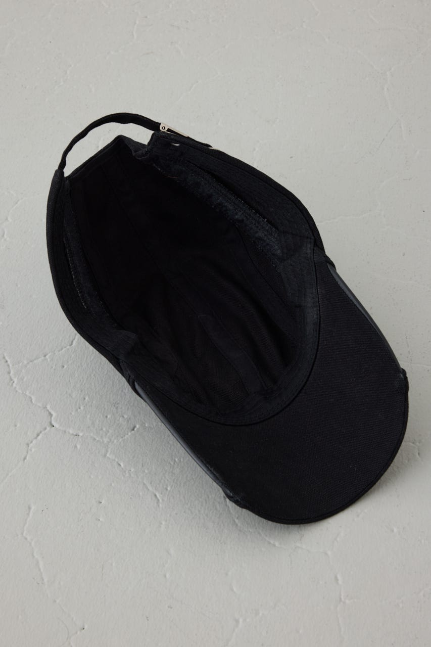 合皮切り替えキャンバスキャップ BLK FREE