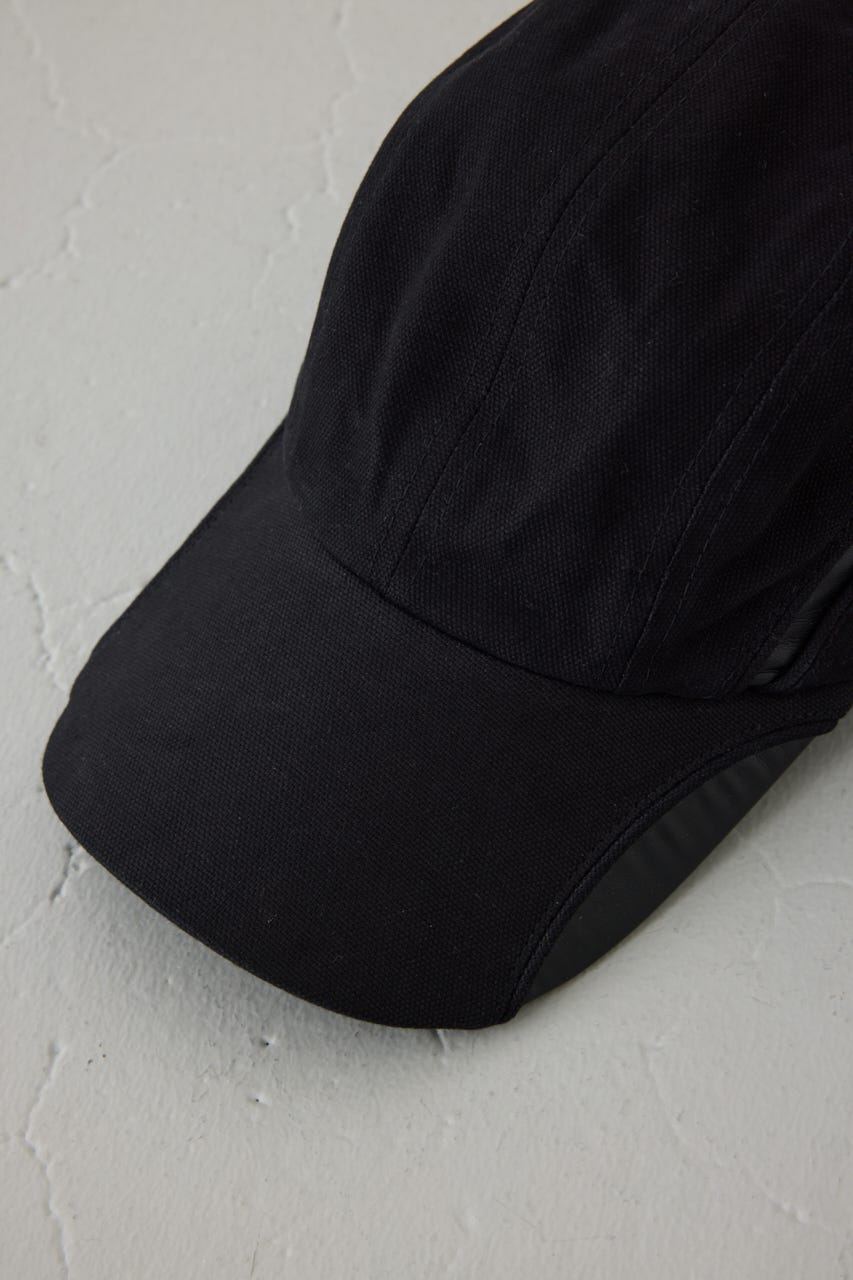 合皮切り替えキャンバスキャップ BLK FREE