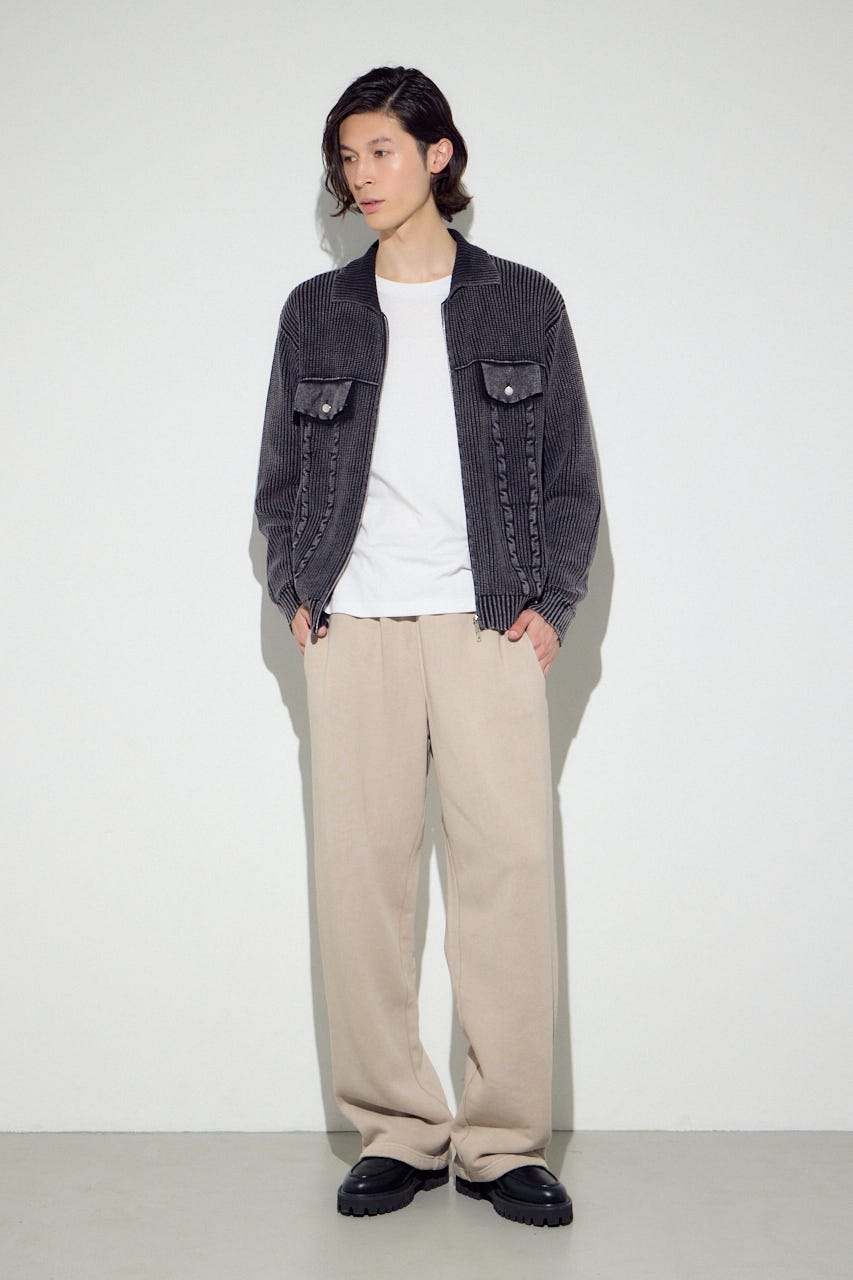 ヴィンテージウォッシュニットカーディガン BLK M